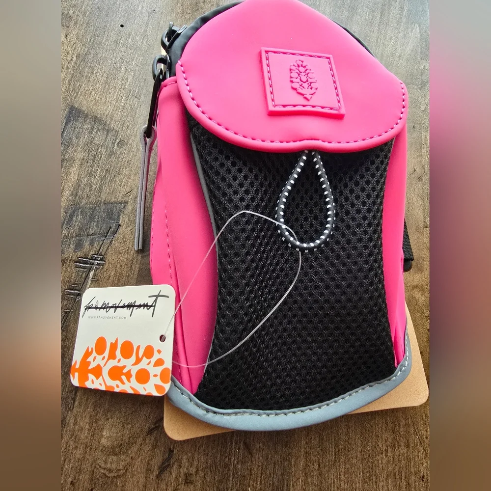 Free People Pink and Black Crossbody Pouch